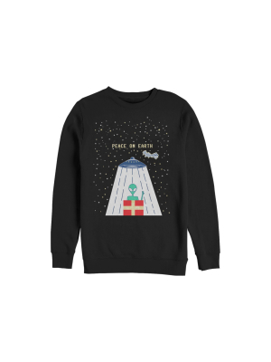 Women's Chin Up Christmas Peace Alien Sweatshirt