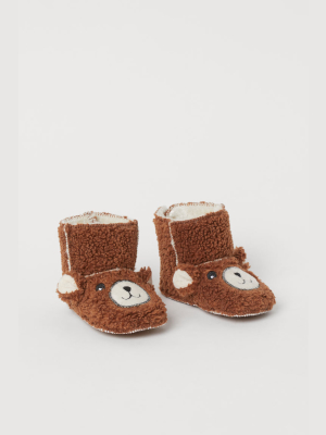 Faux Shearling-lined Slippers