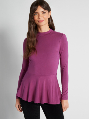 In The Knit Of Time Peplum Top