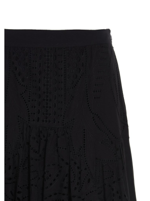 Alberta Ferretti High-waist Sangallo Lace Skirt