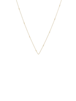 14k Tiny Bar And Cable Chain Necklace