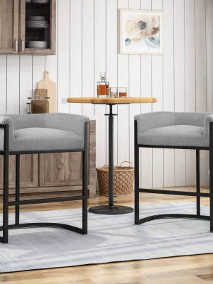 Set Of 2 Gunflint Modern Upholstered Barstool - Christopher Knight Home