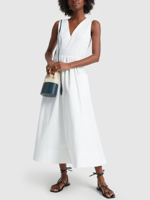 Sleeveless Trapunto-hem Dress