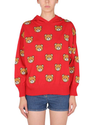 Moschino Teddy Intarsia Knit Hoodie