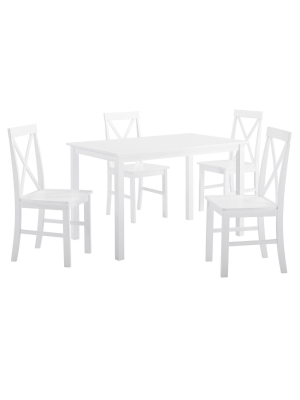 5pc Solid Wood Farmhouse Dining Set - Saracina Home