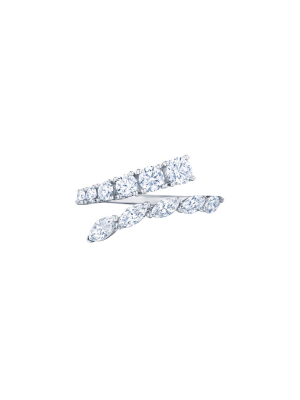 Eclipse Bypass Diamond Ring - White Gold