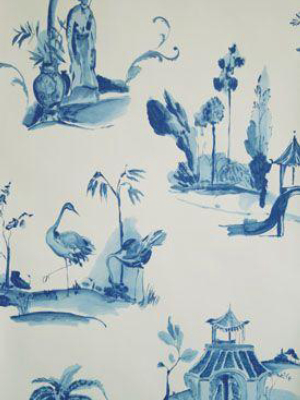 Palais Chinois Wallpaper In Blue From The Pompadour Collection By Osborne & Little