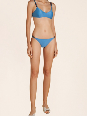 Solid Chain Detail Bikini With Straps