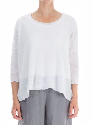 Minimalist White Linen Jumper