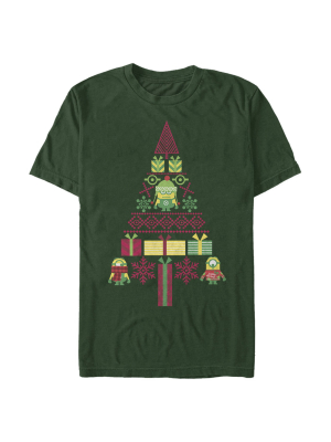 Men's Despicable Me Ugly Christmas Minons Tree 2d T-shirt