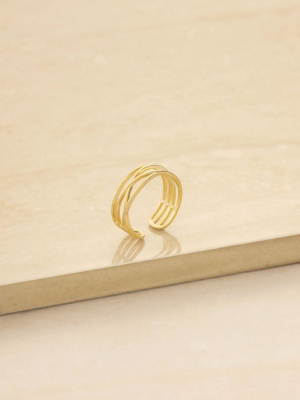 Easy Twists 18k Gold Plated Ring