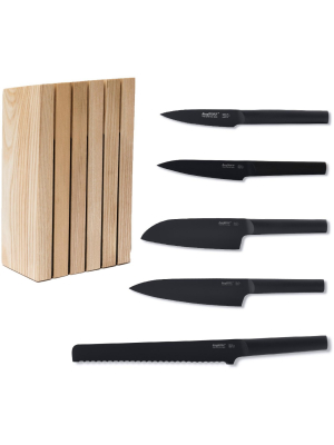 Berghoff Ron 6pc Cutlery Set With Block, Black