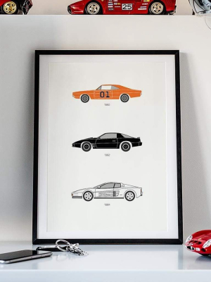 Amped Up Autos – 1980s Iconic Tv Cars Poster