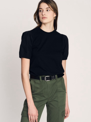 Eva Puff Sleeve T-shirt - Black