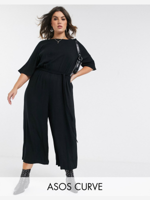 Asos Design Curve Tie Waist Jumpsuit