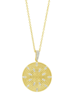 Fleur Bloom Empire Circular Ring Pendant Necklace