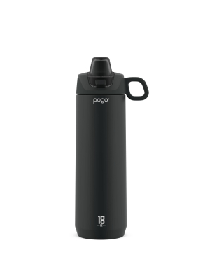 Pogo 18oz Stainless Steel Sport Water Bottle With Straw