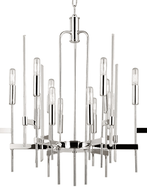 Bari 12 Light Chandelier Polished Nickel