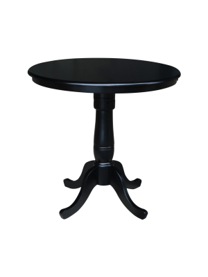 36" Round Top Pedestal Table Black - International Concepts