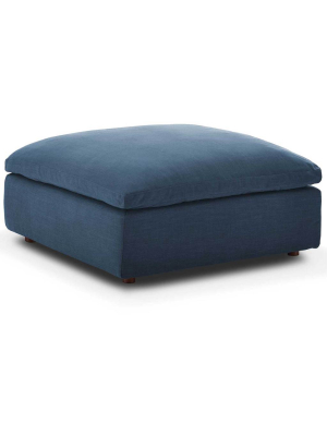 Carmen Overstuffed Ottoman Azure