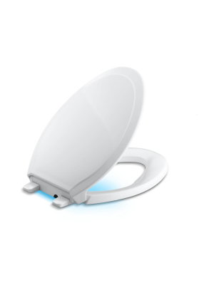 Kohler K-24764 Rutledge Elongated Closed Front Toilet Seat With Night Light And Quiet-close