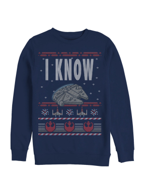 Men's Star Wars Christmas I Know Quote Sweatshirt