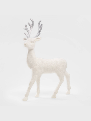 Glitter Deer Decorative Figurine White - Wondershop™