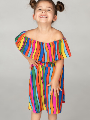 Buddylove Ainsley Girl's Top And Skirt Set - Rainbow Bright