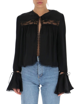 Saint Laurent Lace Trim Blouse