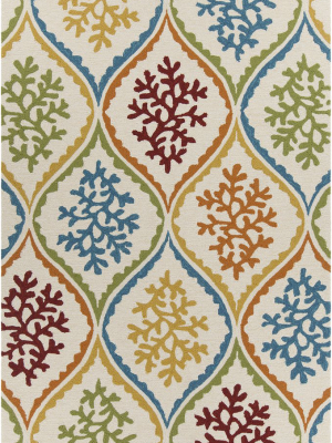 Terra Collection Hand-tufted Area Rug In Cream, Blue, Green, & Red