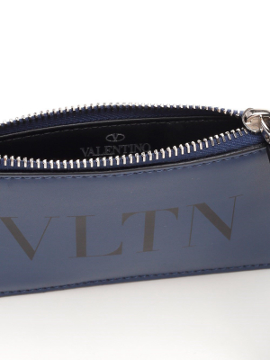 Valentino Vltn Print Zipped Cardholder