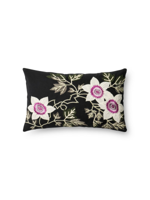 Black & Ivory Embroidered Pillow