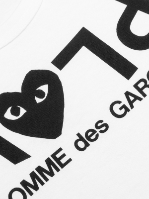 Comme Des Garcons Play Kid's Inverted Text T-shirt - White