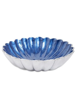 Julia Knight Peony 12" Round Deep Bowl In Sapphire