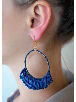 Fringe Hoop Seed Bead Earring