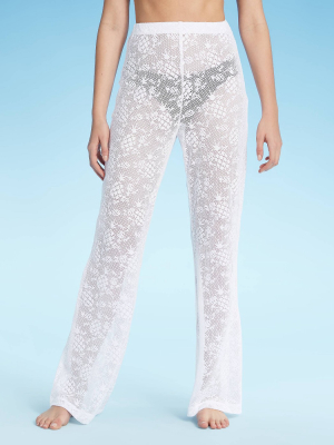 Women's Crochet Cover Up Pants - Shade & Shore™ White