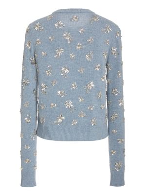 Floral-embellished Cashmere Sweater
