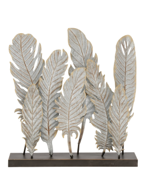 Natural Reflections Rustic Iron Feather Table Sculpture (20"x21") - Olivia & May