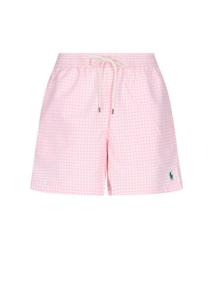 Polo Ralph Lauren Gingham Print Swim Trunks