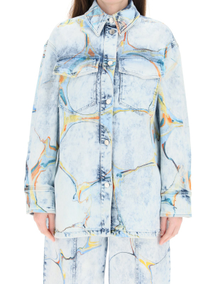 Stella Mccartney Marble-print Denim Jacket