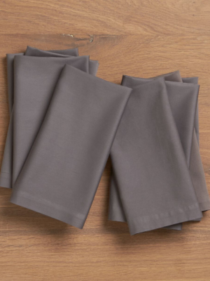 Fete Pewter Grey Cloth Napkins, Set Of 8