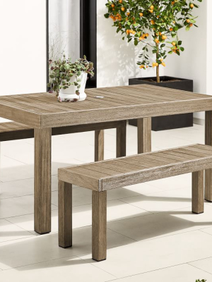 Portside Outdoor 58.5" Dining Table & 47" Bench Set