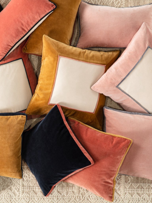 Lyla Solid Blush & Grey Pillow