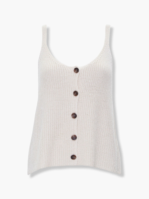 Button-front Sweater-knit Cami