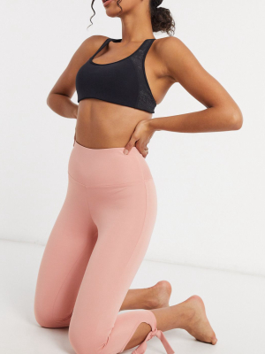 South Beach Yoga Leggings With Tie Detail In Rose Pink