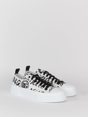 Dolce & Gabbana Logo Print Lace-up Sneakers