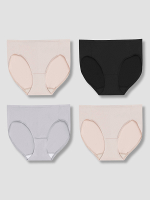 Hanes Premium Women's 4pk Tummy Control Hicut Underwear - Colors May Vary