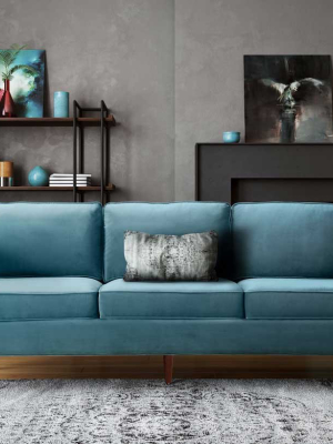 Pessac Velvet Sofa Sea Blue