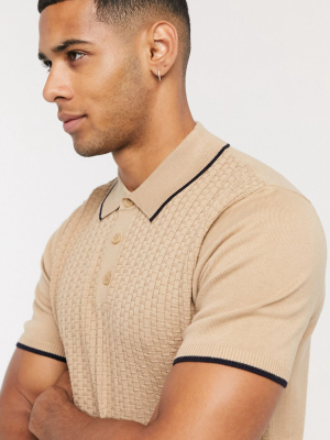 River Island Polo In Tan