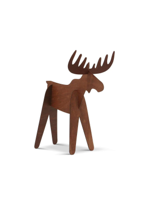 Moose Wooden Decoration - Brown